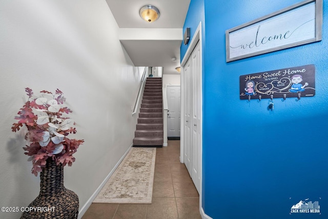 7655 Stepping Stone Ln Unit Q2, Anchorage, AK 99504 - corridor featuring stairs and tile patterned flooring