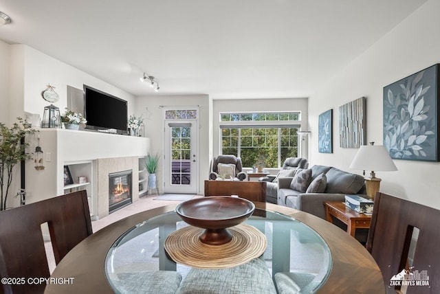 7655 Stepping Stone Ln Unit Q2, Anchorage, AK 99504 - living room with a fireplace and track lighting