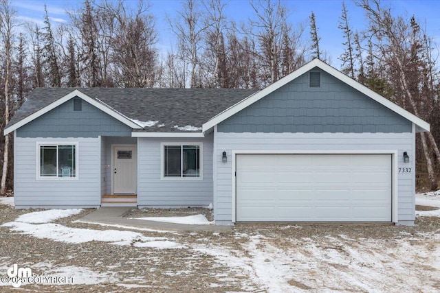 4125 E Zircon Cir, Wasilla, AK 99654 - single story home with an attached garage and a shingled roof