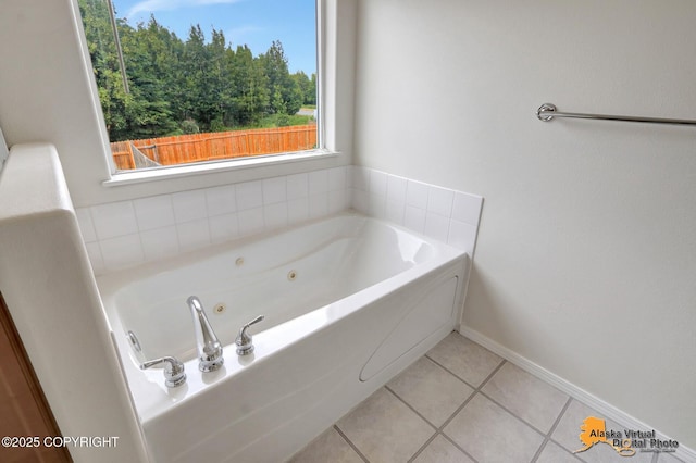 2321 Lusardi Point Cir, Anchorage, AK 99515 - full bathroom with a jetted tub and tile patterned floors
