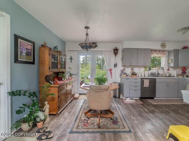282 Marydale Ct, Soldotna, AK 99669 - dining room featuring wood finished floors and french doors