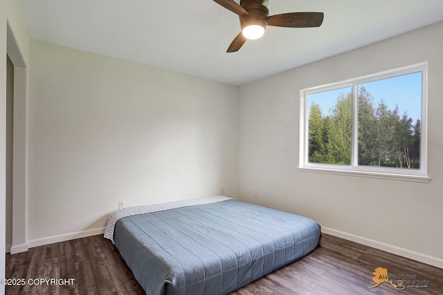 14795 E Hearthstone Dr, Palmer, AK 99645 - bedroom featuring wood finished floors and ceiling fan