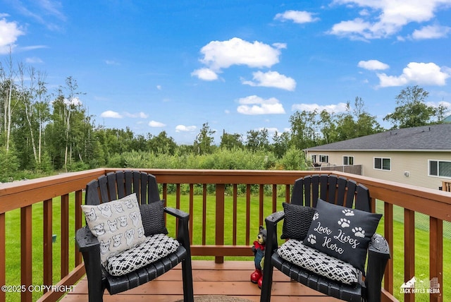 23011 Sherman St # 24, Chugiak, AK 99567 - wooden terrace featuring a lawn
