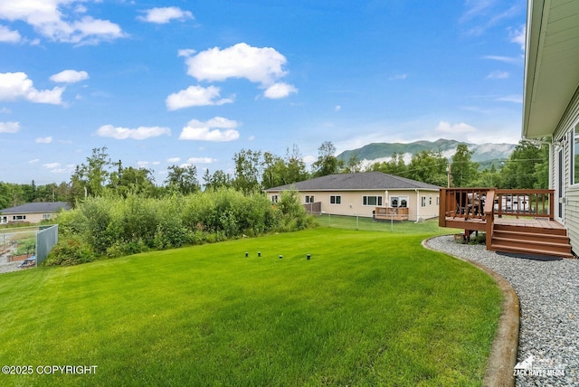 23011 Sherman St # 24, Chugiak, AK 99567 - view of yard with a deck with mountain view