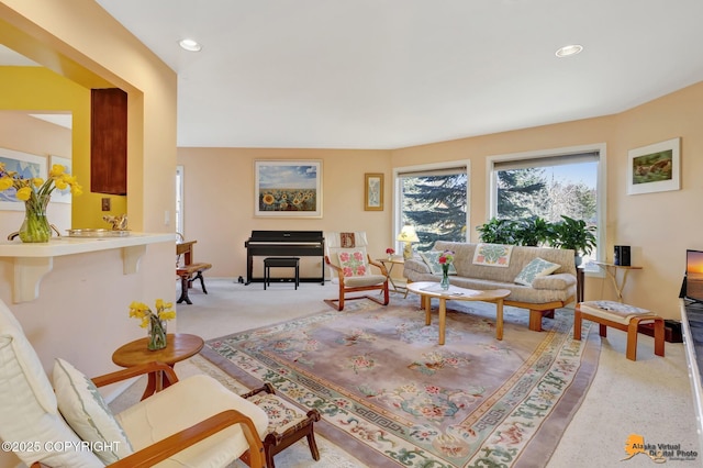 1854 Buccaneer Pl, Anchorage, AK 99501 - living area featuring carpet and recessed lighting