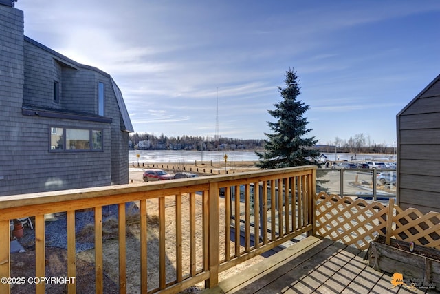 1854 Buccaneer Pl, Anchorage, AK 99501 - wooden terrace with a water view