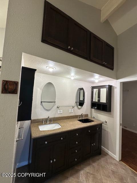 950 E Chugach View Dr, Wasilla, AK 99654 - bathroom with double vanity and a textured wall