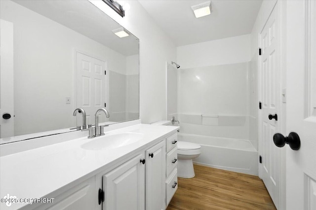 1250 W Josselin Ln, Palmer, AK 99645 - bathroom featuring vanity, shower / tub combination, and wood finished floors