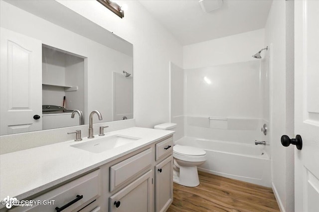 1250 W Josselin Ln, Palmer, AK 99645 - bathroom featuring wood finished floors, vanity, and tub / shower combination