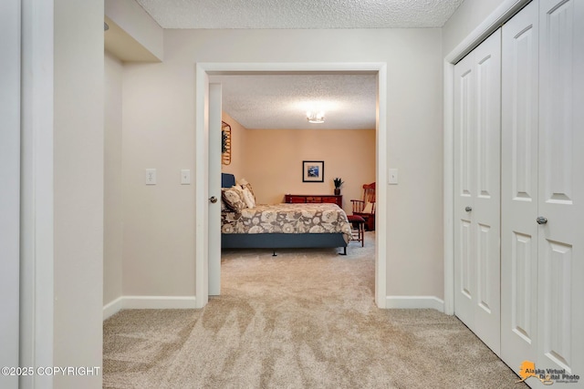 4840 Bryn Mawr Ct Unit 3, Anchorage, AK 99508 - bedroom with a textured ceiling, carpet flooring, and a closet
