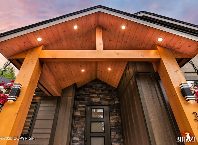 365 W Crestwood Ave, Wasilla, AK 99654 - exterior view of stone siding and a sauna / steam room