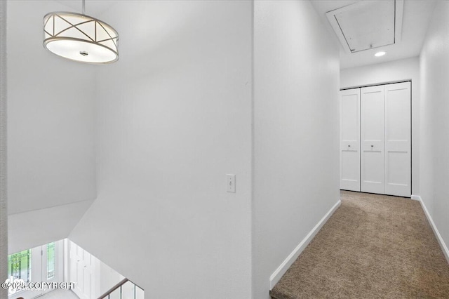 2350 Canary Ct, Anchorage, AK 99515 - hallway with attic access, carpet flooring, and recessed lighting