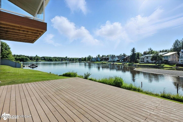 2350 Canary Ct, Anchorage, AK 99515 - dock area with a water view, a yard, and a residential view