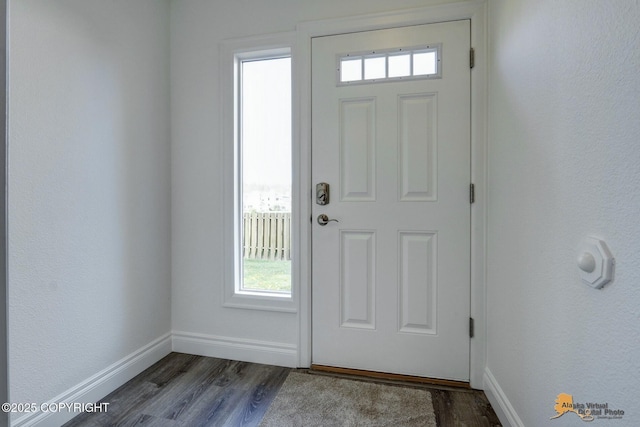 2350 Canary Ct, Anchorage, AK 99515 - entryway with dark wood-style floors and healthy amount of natural light