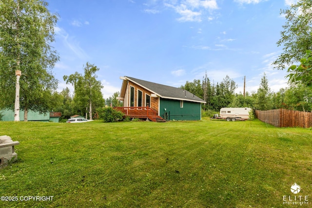 3021 N Arctic Fox Dr, Wasilla, AK 99654 - view of yard with a wooden deck