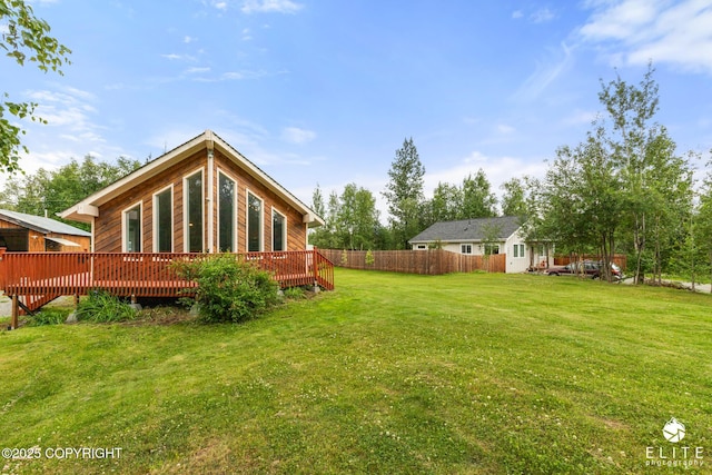 3021 N Arctic Fox Dr, Wasilla, AK 99654 - view of yard with a wooden deck