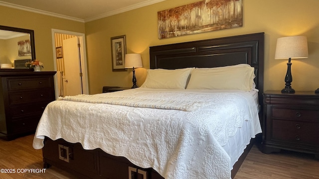 4060 Defiance St, Anchorage, AK 99504 - bedroom with wood finished floors and ornamental molding