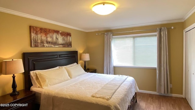 4060 Defiance St, Anchorage, AK 99504 - bedroom featuring ornamental molding and wood finished floors