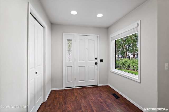 3561 Eastwind Dr, Anchorage, AK 99516 - entryway featuring dark wood finished floors and recessed lighting