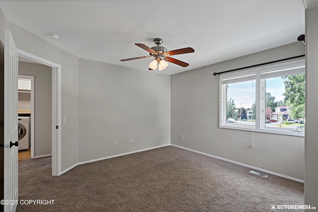3561 Eastwind Dr, Anchorage, AK 99516 - carpeted spare room featuring washer / clothes dryer, a smoke detector, and a ceiling fan