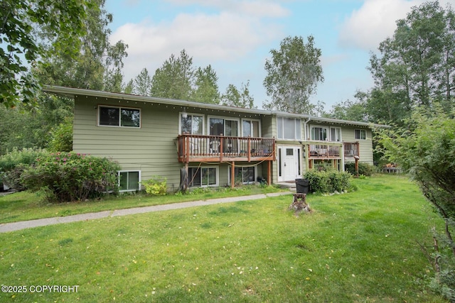 4111 Grape Pl, Anchorage, AK 99508 - view of front of home featuring a deck and a front yard