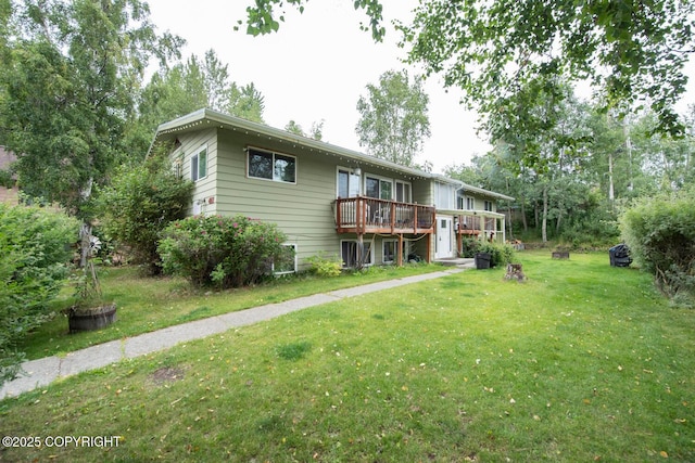 4111 Grape Pl, Anchorage, AK 99508 - back of property featuring a yard and a deck