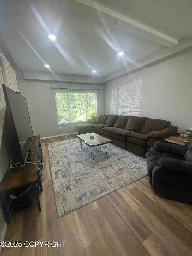 2711 N Woodfield Dr, Wasilla, AK 99654 - living area featuring wood finished floors and recessed lighting