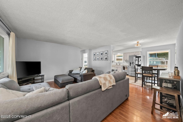7200 Kiska Cir, Anchorage, AK 99504 - living room with light wood-style flooring and a textured ceiling
