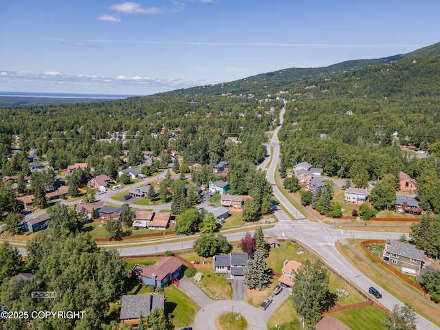 9645 Nulato Cir, Eagle River, AK 99577 - aerial view of residential area with a forest and mountains