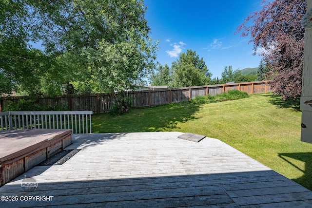 9645 Nulato Cir, Eagle River, AK 99577 - wooden terrace with a fenced backyard