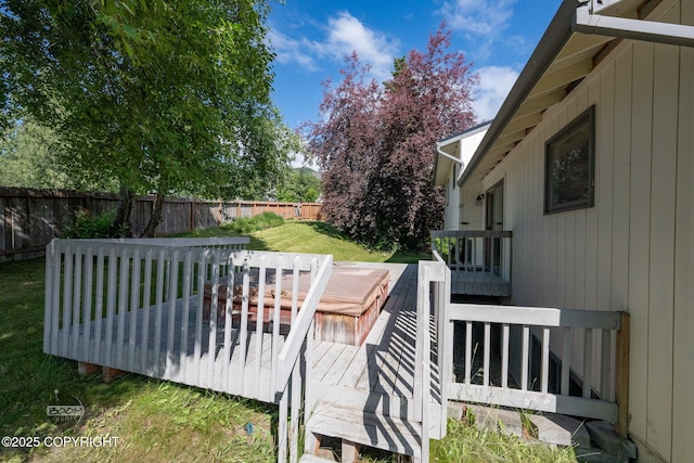 9645 Nulato Cir, Eagle River, AK 99577 - wooden deck featuring a fenced backyard