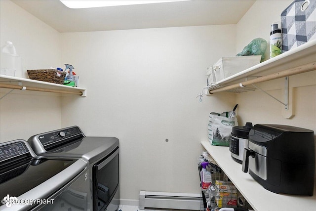 48350 Lakeside Ave, Soldotna, AK 99669 - laundry area featuring washing machine and clothes dryer and baseboards