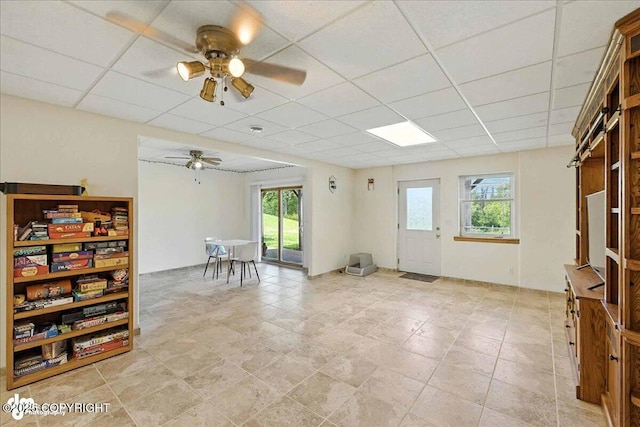 48350 Lakeside Ave, Soldotna, AK 99669 - foyer with ceiling fan and a paneled ceiling
