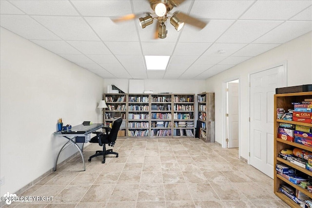 48350 Lakeside Ave, Soldotna, AK 99669 - office space with ceiling fan and a drop ceiling