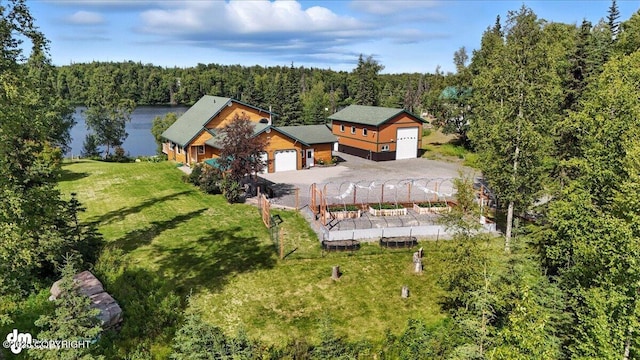 48350 Lakeside Ave, Soldotna, AK 99669 - view from above of property featuring a heavily wooded area and a nearby body of water