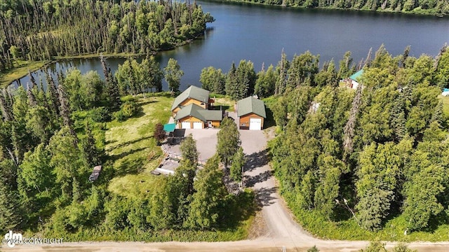 48350 Lakeside Ave, Soldotna, AK 99669 - view from above of property featuring a nearby body of water and a heavily wooded area
