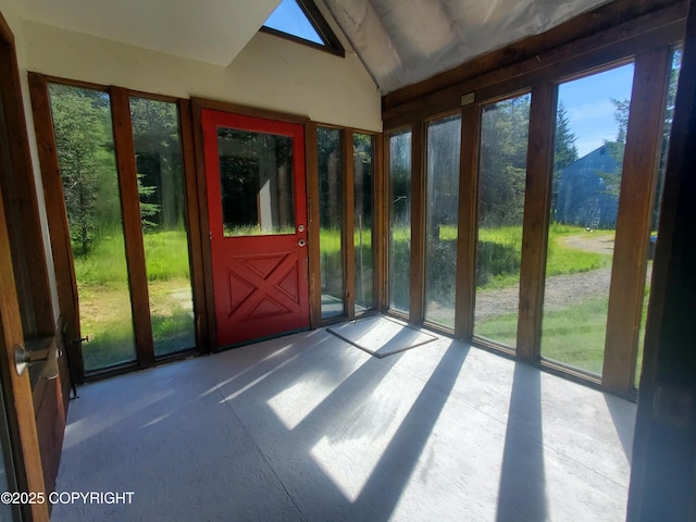 35196 Nordic Ct, Anchor Point, AK 99556 - unfurnished sunroom featuring lofted ceiling