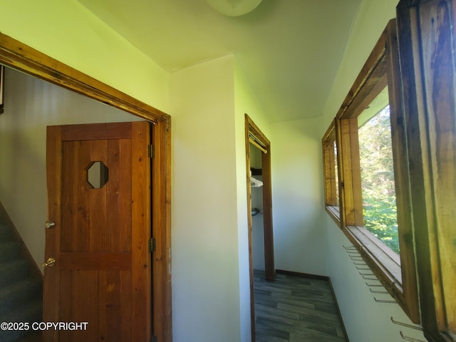 35196 Nordic Ct, Anchor Point, AK 99556 - corridor featuring wood finished floors and stairway