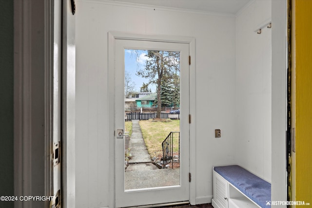 1334 K St, Anchorage, AK 99501 - doorway to outside with crown molding