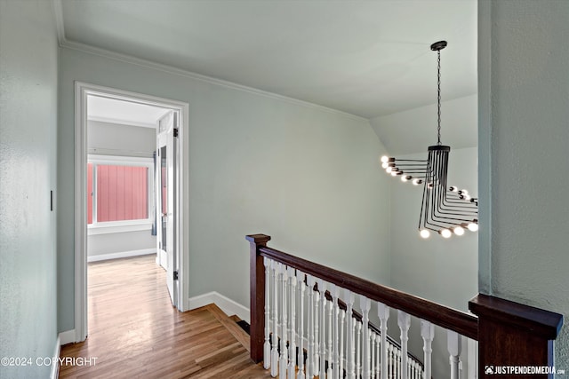 1334 K St, Anchorage, AK 99501 - hall with an upstairs landing, wood finished floors, and ornamental molding