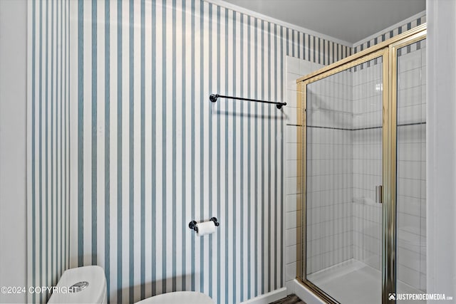 1334 K St, Anchorage, AK 99501 - full bathroom with a stall shower and ornamental molding