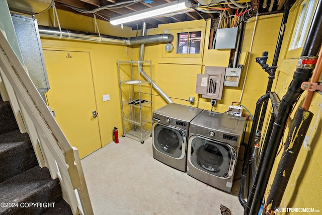 1334 K St, Anchorage, AK 99501 - washroom featuring independent washer and dryer and electric panel