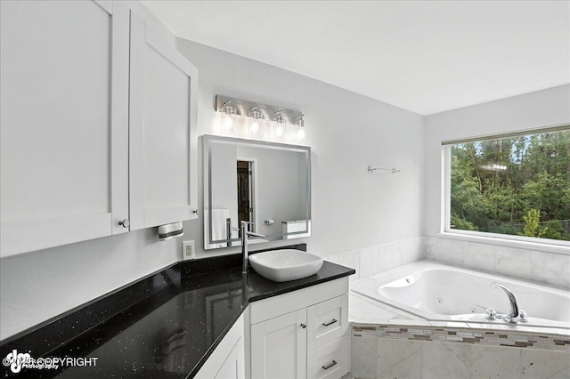 21009 River Park Dr, Eagle River, AK 99577 - bathroom with vanity and a jetted tub
