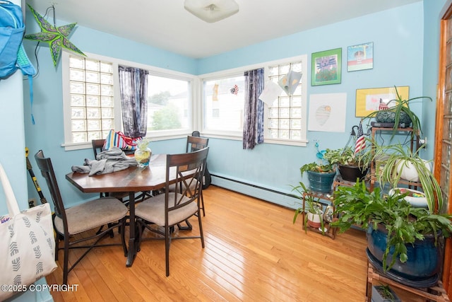 318 W 10th Ave, Anchorage, AK 99501 - dining room with wood finished floors, plenty of natural light, and baseboard heating