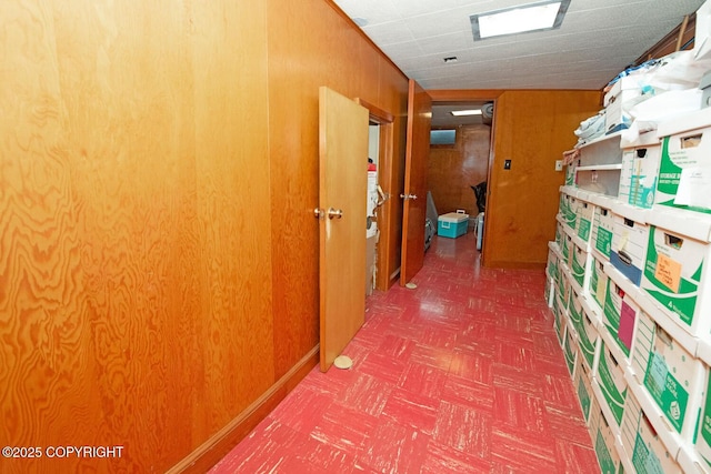 318 W 10th Ave, Anchorage, AK 99501 - hall with tile patterned floors and wood walls