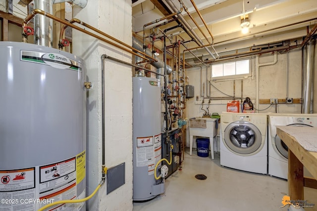 326 W 10th Ave, Anchorage, AK 99501 - laundry room with washing machine and clothes dryer and water heater
