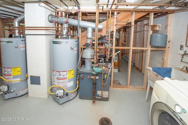 326 W 10th Ave, Anchorage, AK 99501 - utilities with washer / clothes dryer, water heater, and a heating unit