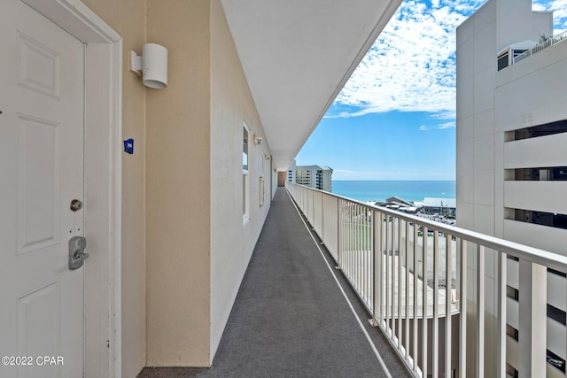 balcony with a water view