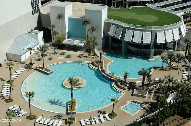 view of pool with a patio