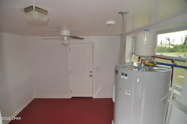 utility room with electric water heater